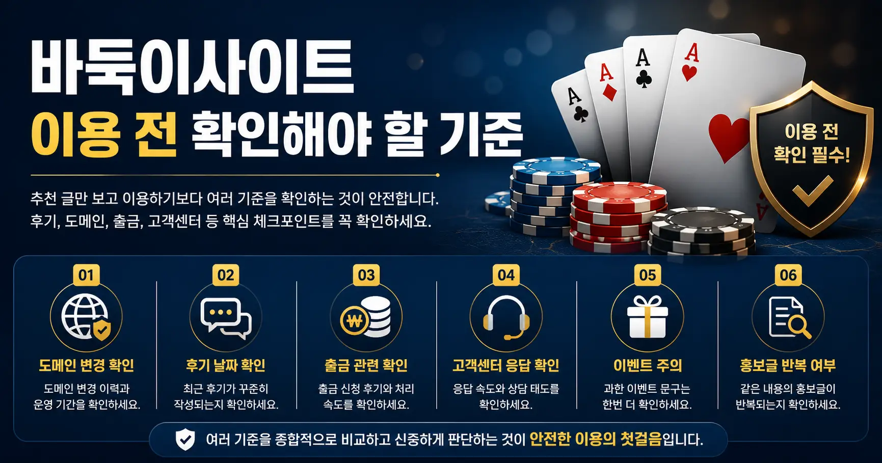 바둑이사이트 이용 전 확인 기준